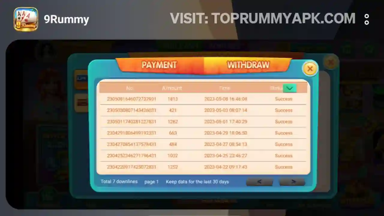 7 Up Down Payment Proof Top 20 Rummy App List 51 Bonus